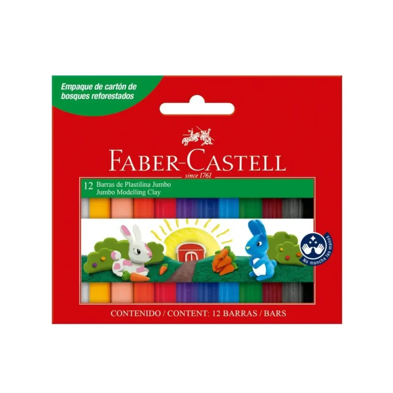 PLASTILINA FABER        X 12 JUMBO