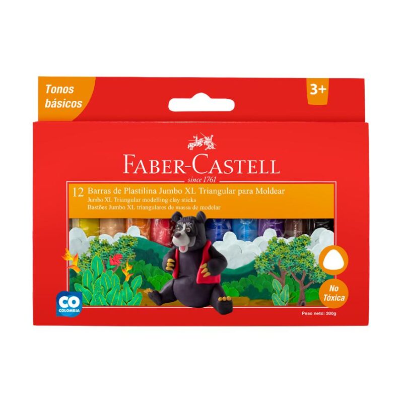 PLASTILINA FABER      X 12 JUMBO XL       376422