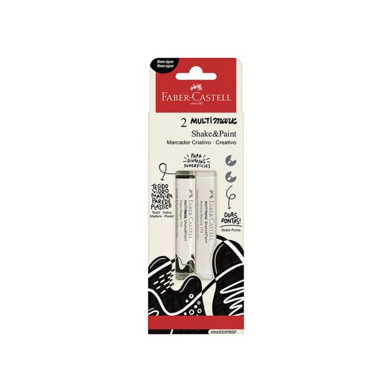 PLUMON FABER MULTIMARK SHAKE & PAINT  BLANCO/NEGRO X2     452202